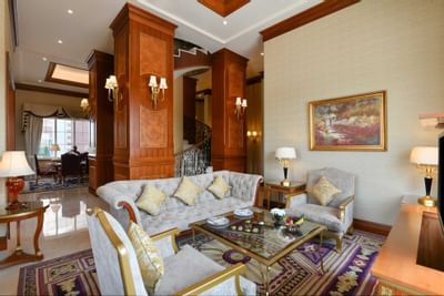 lateral view of park suite living room