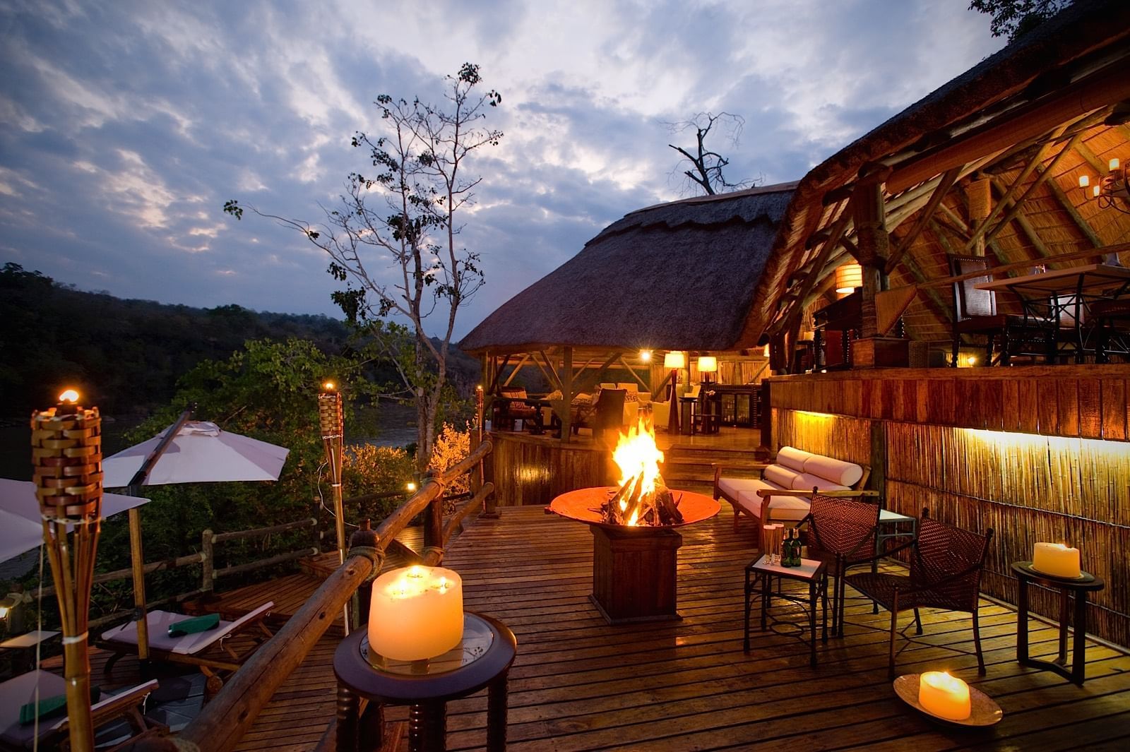 Champagne by the balcony at Serena Mivumo River Lodge