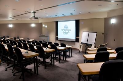 Classroom set up in the meeting room at Mt. Washington Center