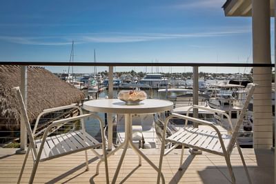 Patio set on balcony.