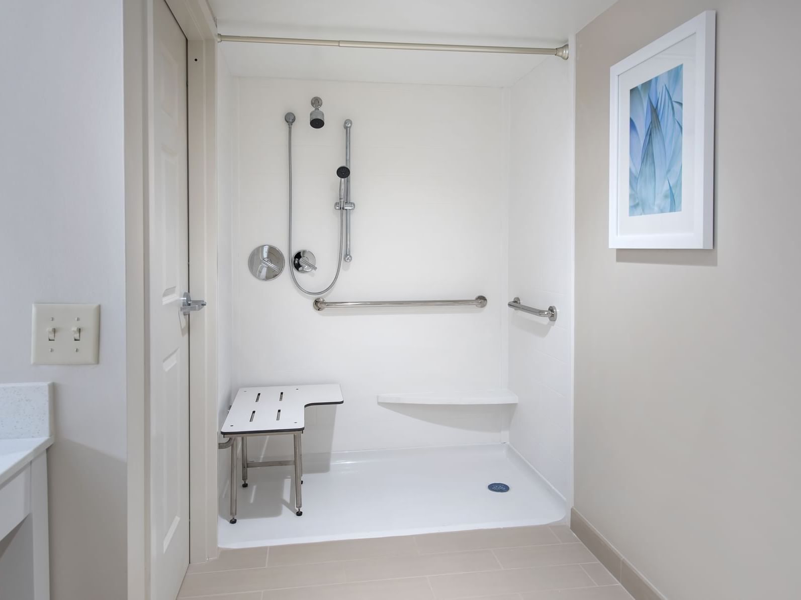 Bathroom in King Accessible with Roll In Shower at Hayes Street Hotel 