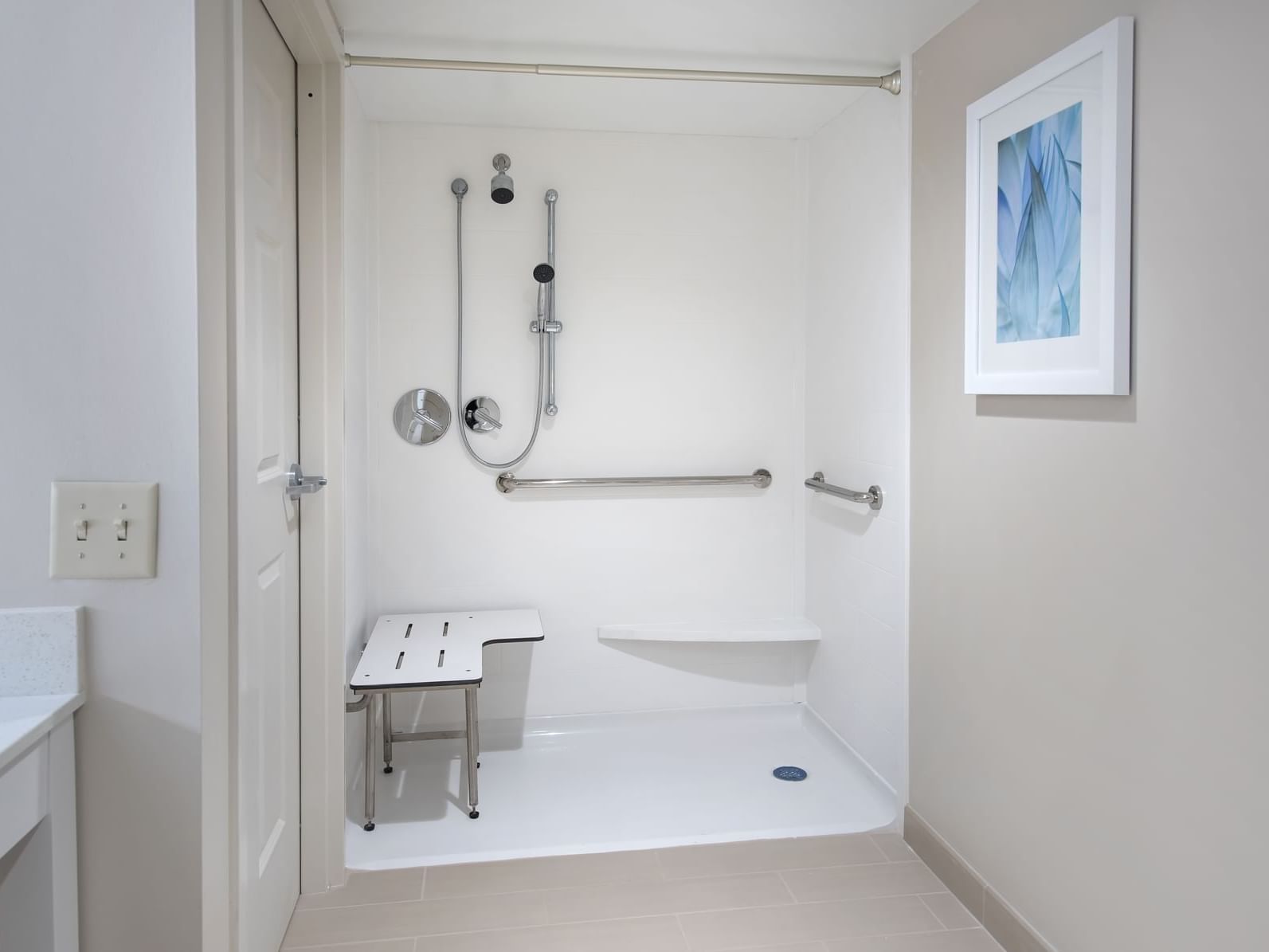 Bathroom in King Accessible with Roll In Shower at Hayes Street Hotel