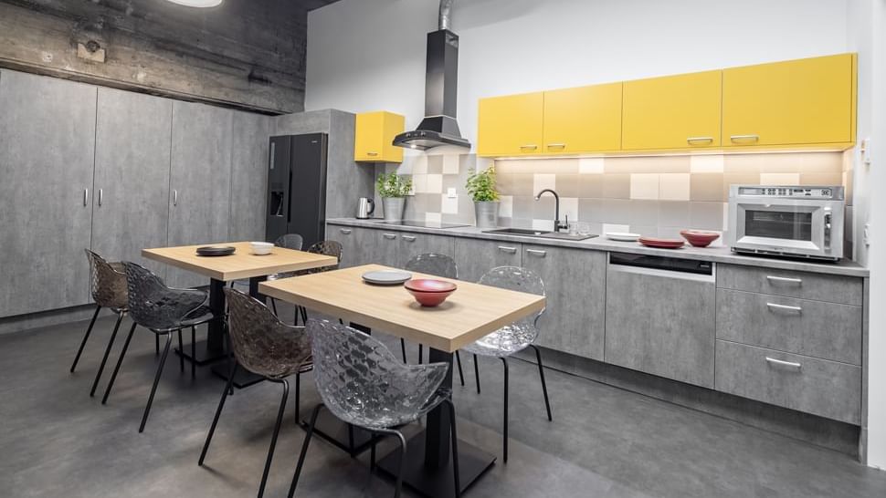 Kitchen at The Fuzzy Log in Ljubljana
