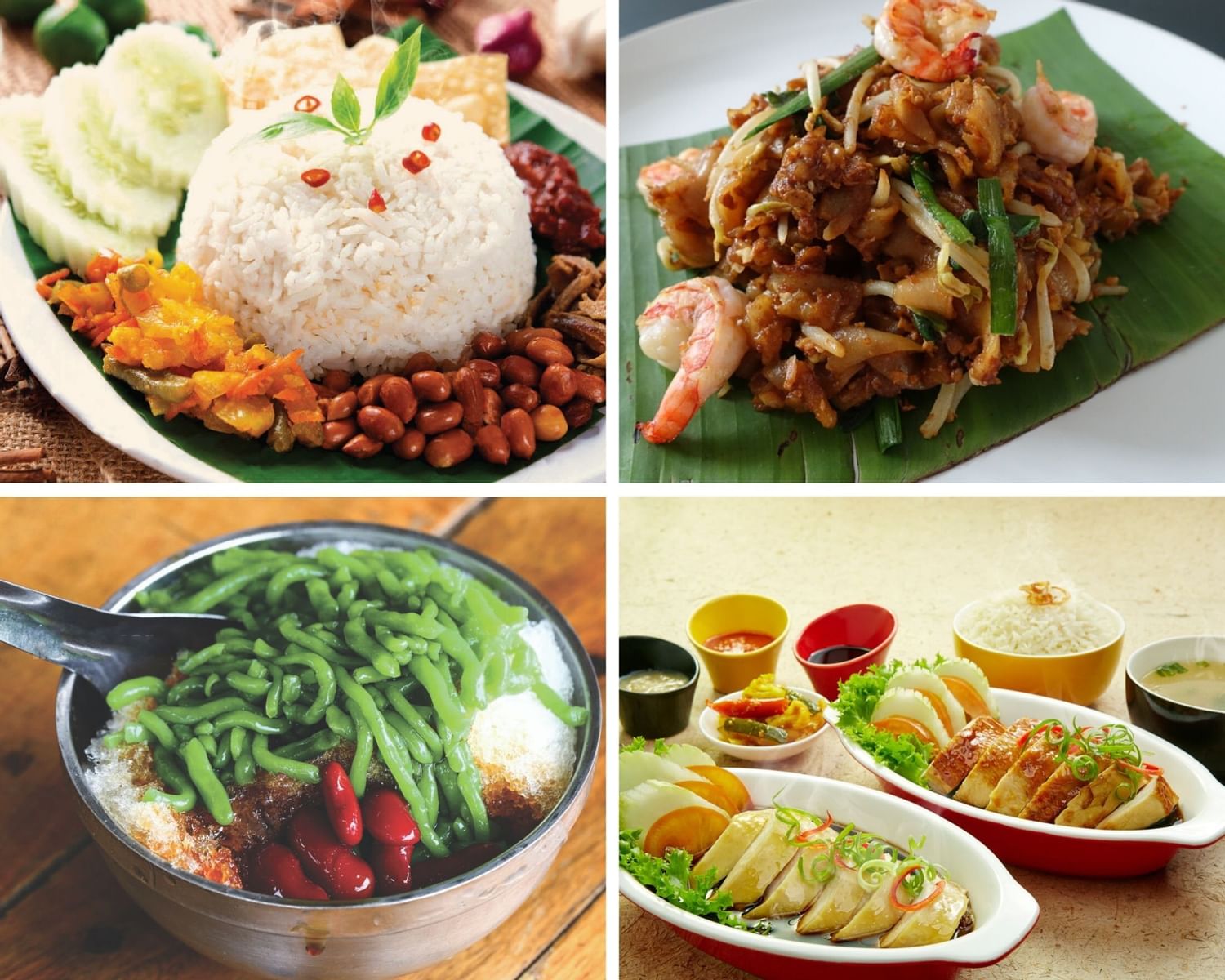 Photo collage of four Malaysian dishes at Sunway Lagoon Hotel