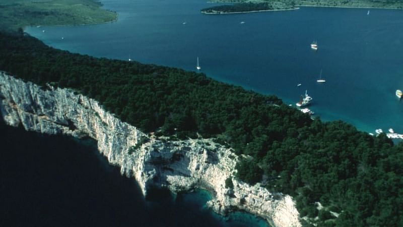 Aerial view of Cres Island near Falkensteiner Hotels