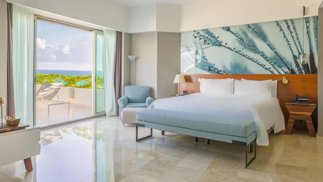 Aqua Suite with king-sized bed with balcony at Live Aqua Beach Resort Cancun