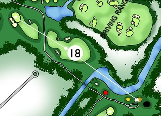 Sketch of 18th hole of a golf course at Chatrium Golf Resort