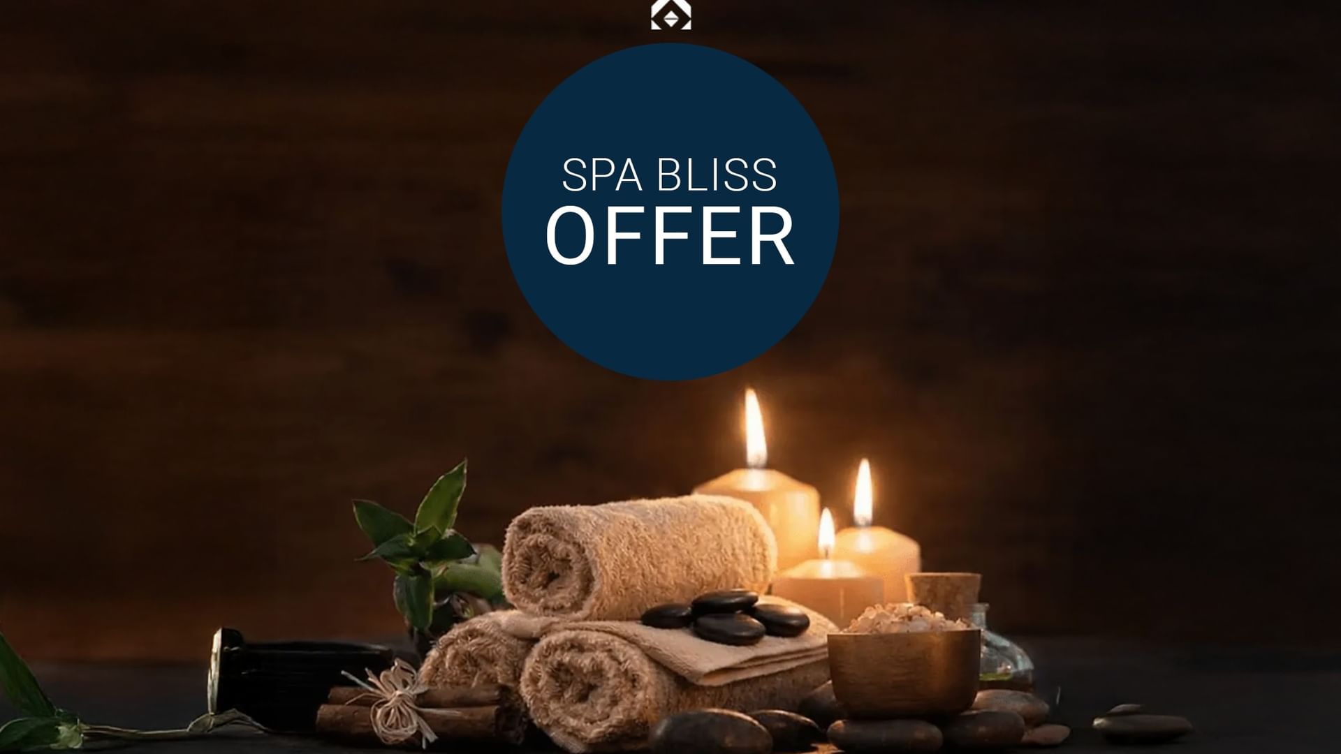 Towels, candles, and spa stones at the SPA Bliss Offer at the Cactus Spa of the Hacienda del Mar Hotel.