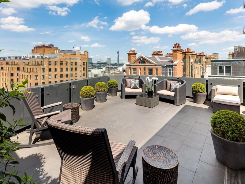 Lounge & dining area of The May Fair Hotel Terrace