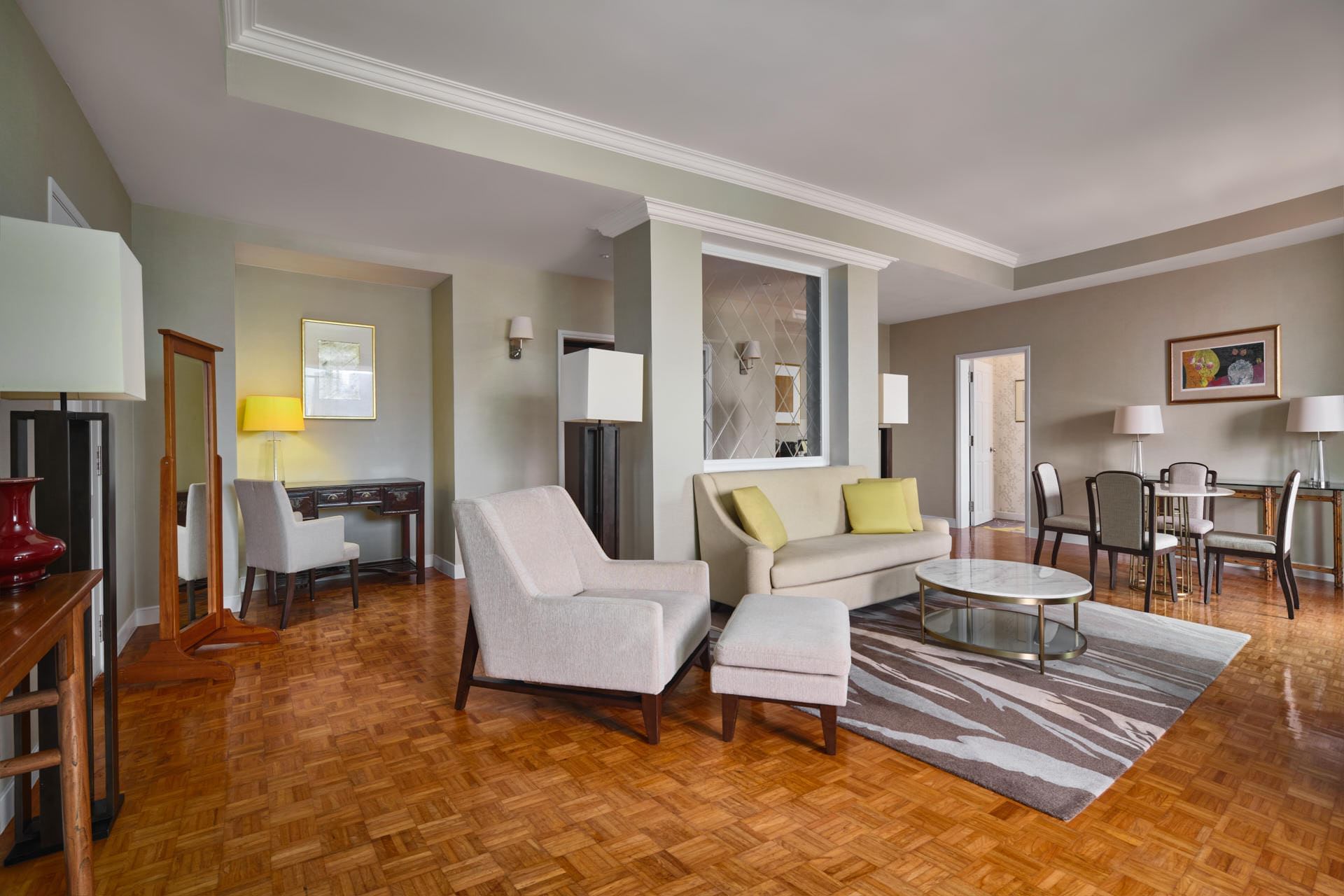 Comfy sofa in living area of the Suite at Paradox Singapore