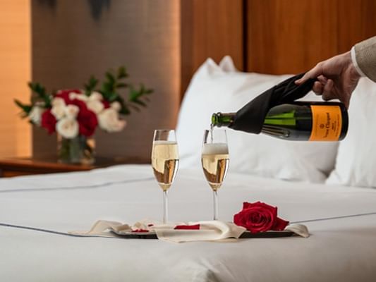 Valentine's Day at Gansevoort. Veuve Cliquot Champagne, Seasonal Flowers and more. 