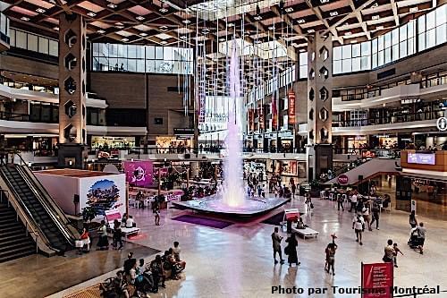 shopping center with fountain in middle