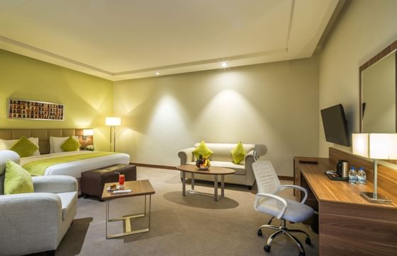 Interior of the Premium King room of Mena Hotel Tabuk