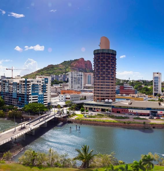 Panorama view of the hotel neighborhood & bridge near Hotel Grand Chancellor Townsville