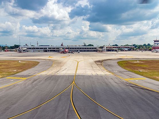 Panoramic view of Hat Yai International Airport near Hop Inn Hotel