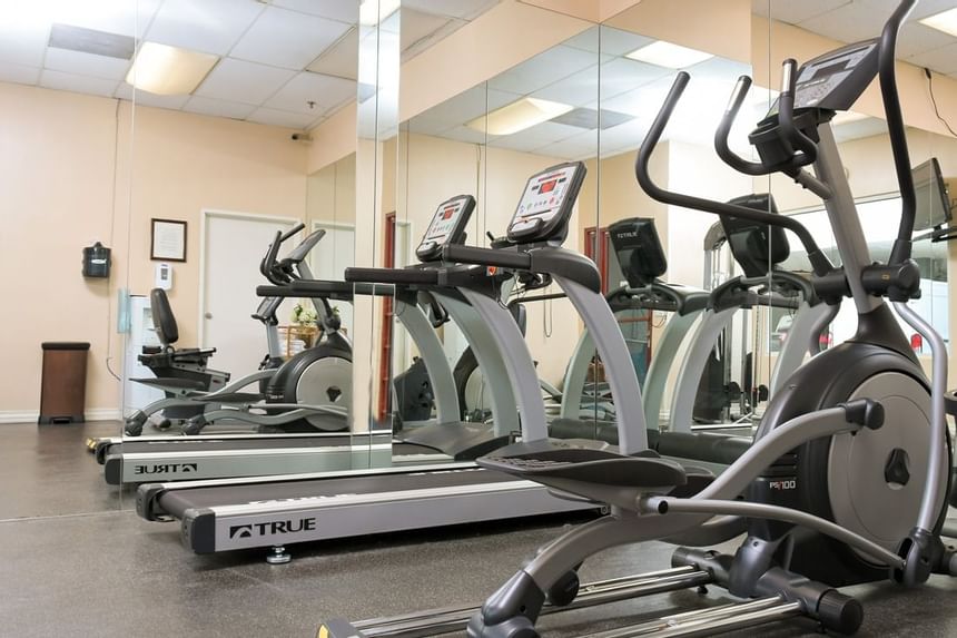 Treadmills & Stationary bicycles in the gym at Gateway Hotel