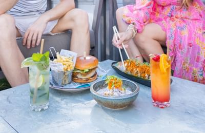 Food & beverages served for a couple at Costa Beach Resort