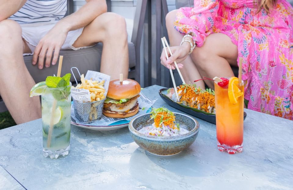 Food & beverages served for a couple at Costa Beach Resort