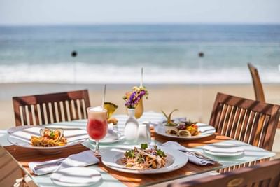 Variety of dishes served in a restaurent at Buenaventura Grand