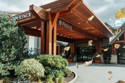 Exterior view of the hotel in fall at Aava Whistler Hotel