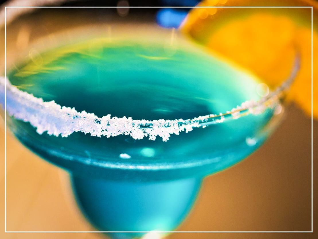 Closeup on a cocktail at Chatrium Hotel Royal Lake Yangon