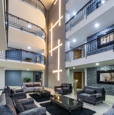 lobby de hotel boutique en colombia