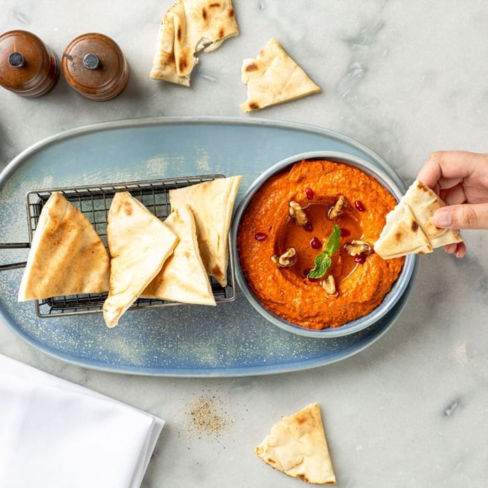 Muhammara served in Meze Restaurant at Novotel Glen Waverley