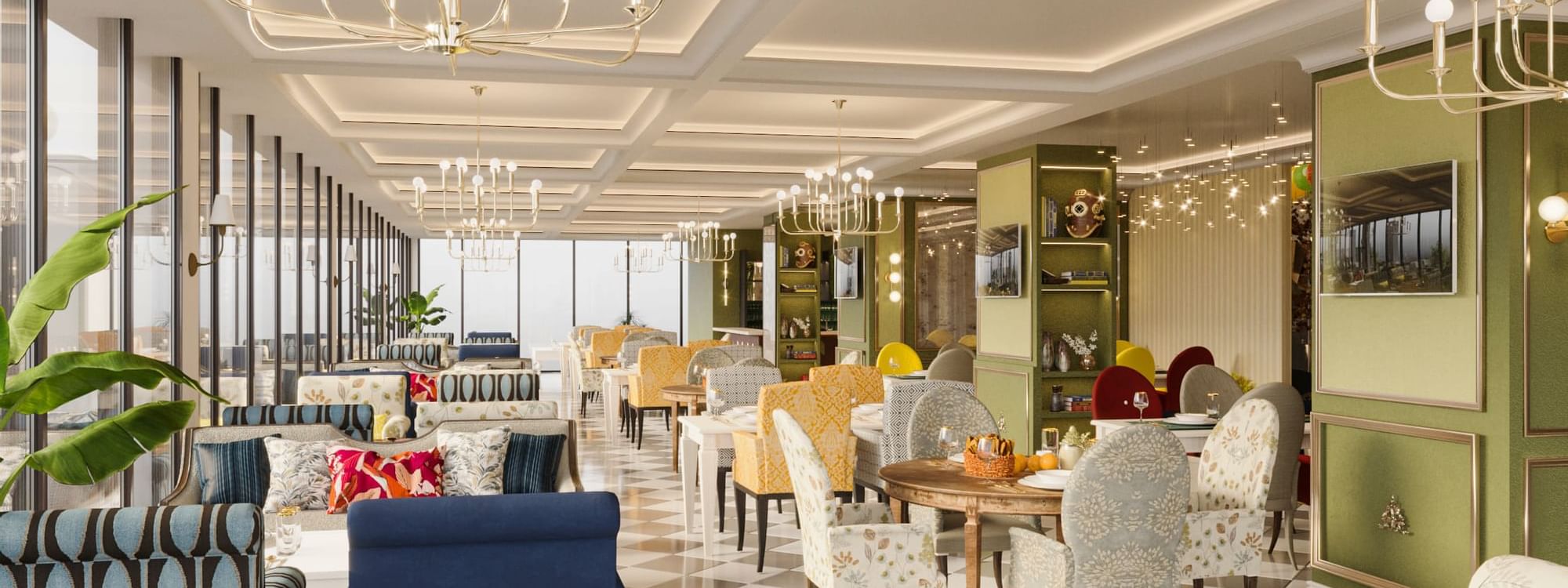 Open-air Sky View Restaurant and Shisha Lounge at Cantonal Hotel by Warwick Riyadh