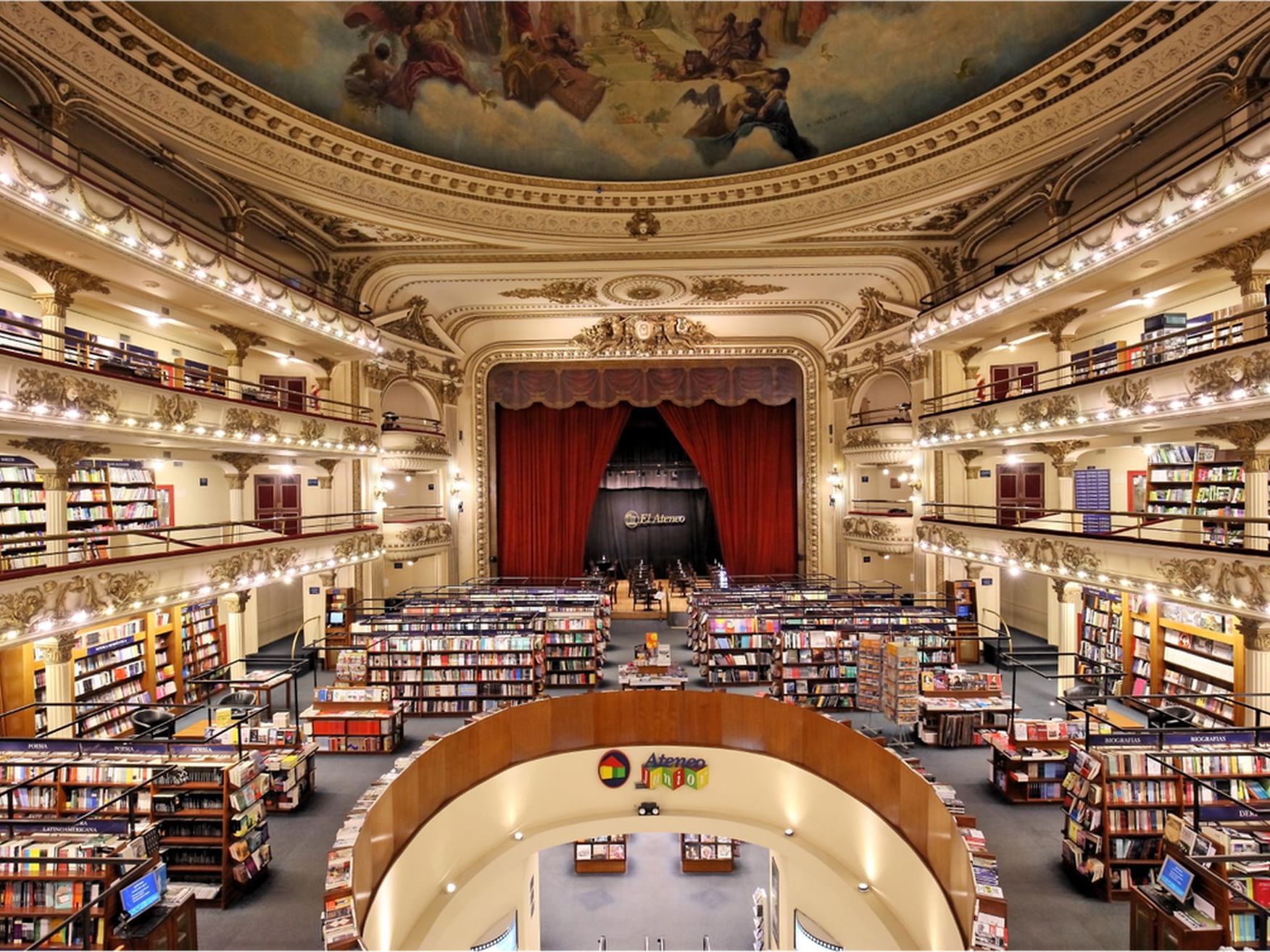 El Ateneo Grand Splendid library near Grand Hotels Lux