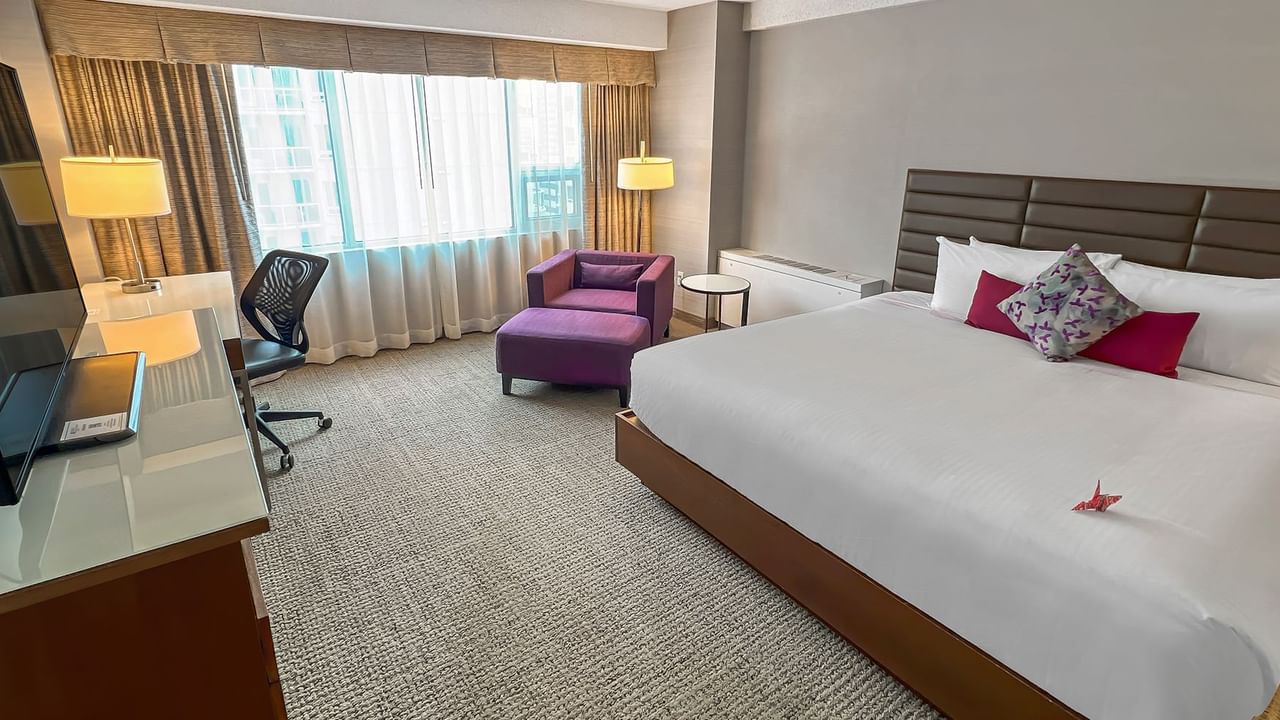 Bedroom in a hotel suite