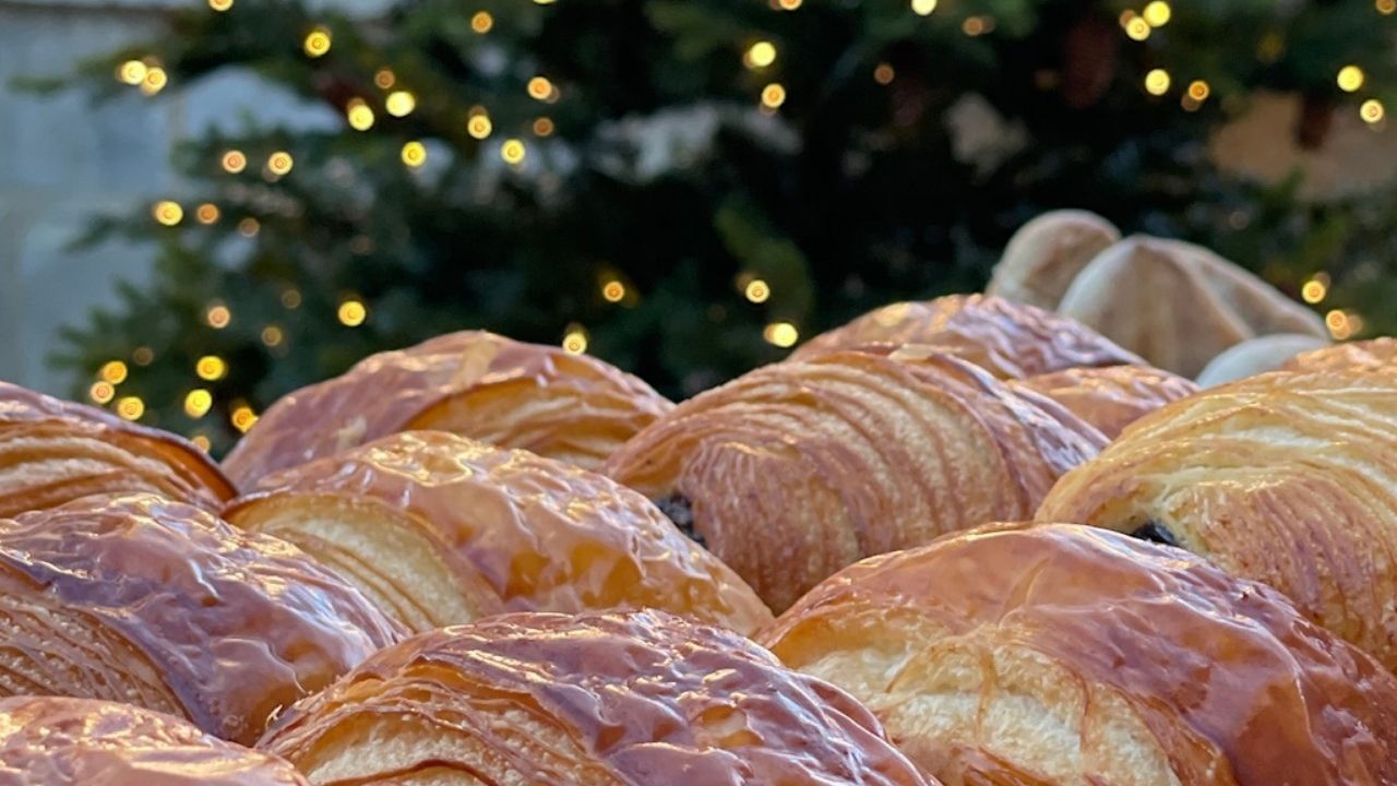 Close-up of croissants served at Domaine de Manville