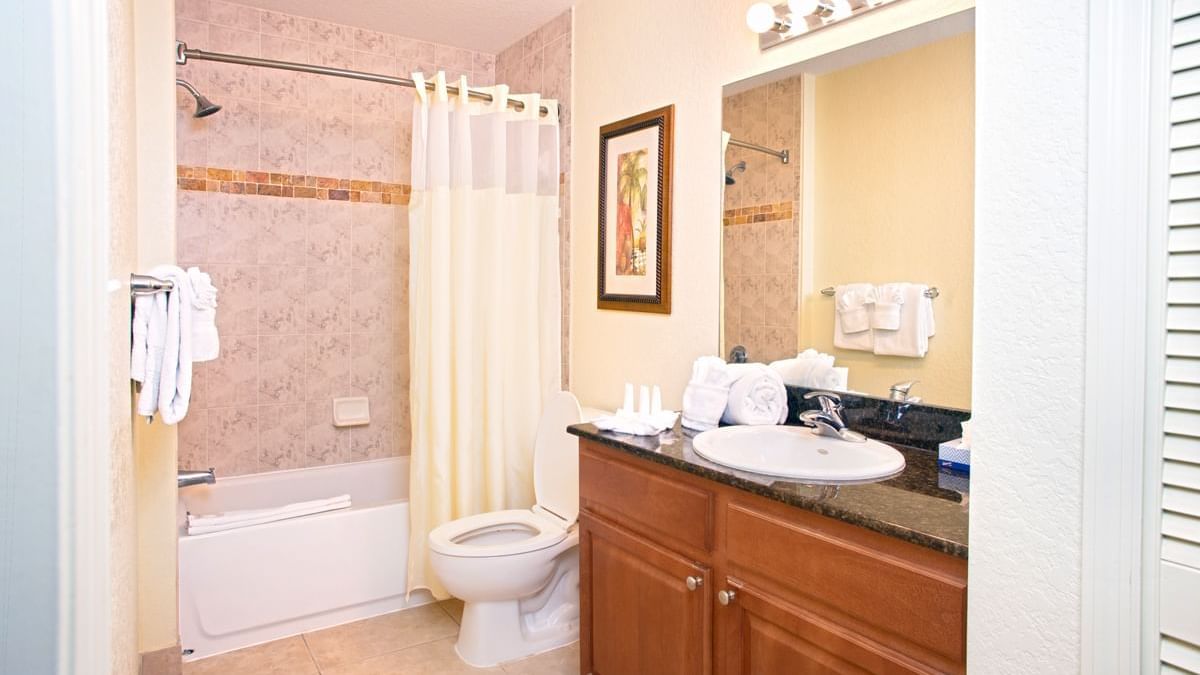 Second bathroom in 3 Bedroom 2 Bath Firework View Suite at Lake Buena Vista Resort Village & Spa