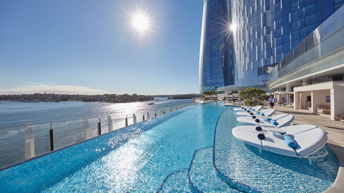 Outdoor pool area near Tower suite at Crown Towers Sydney