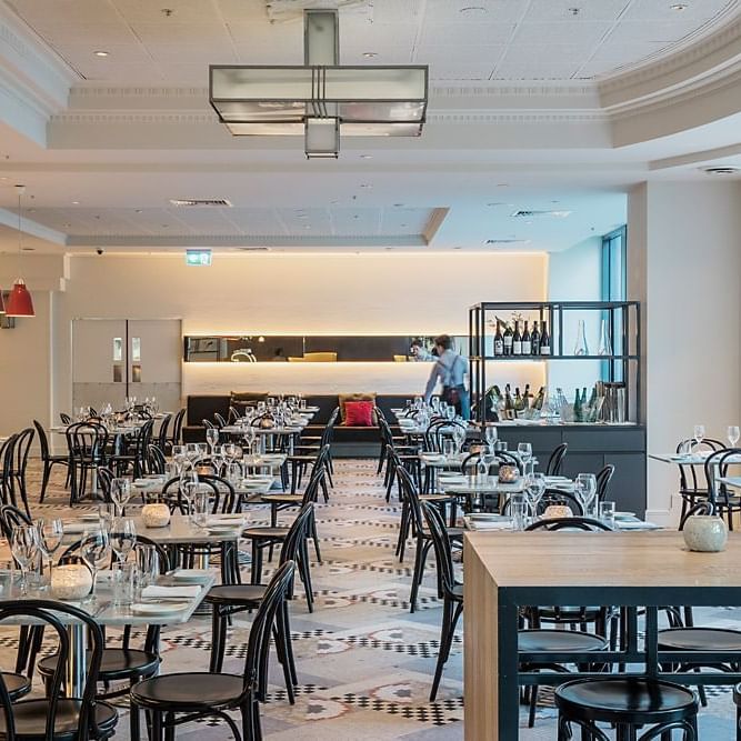 Interior of the Lane restaurant at Novotel Melbourne On Collins