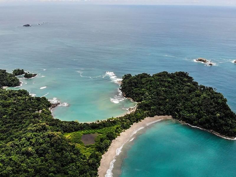 Aerial view of Manuel Antonio National Park near Costa Rica