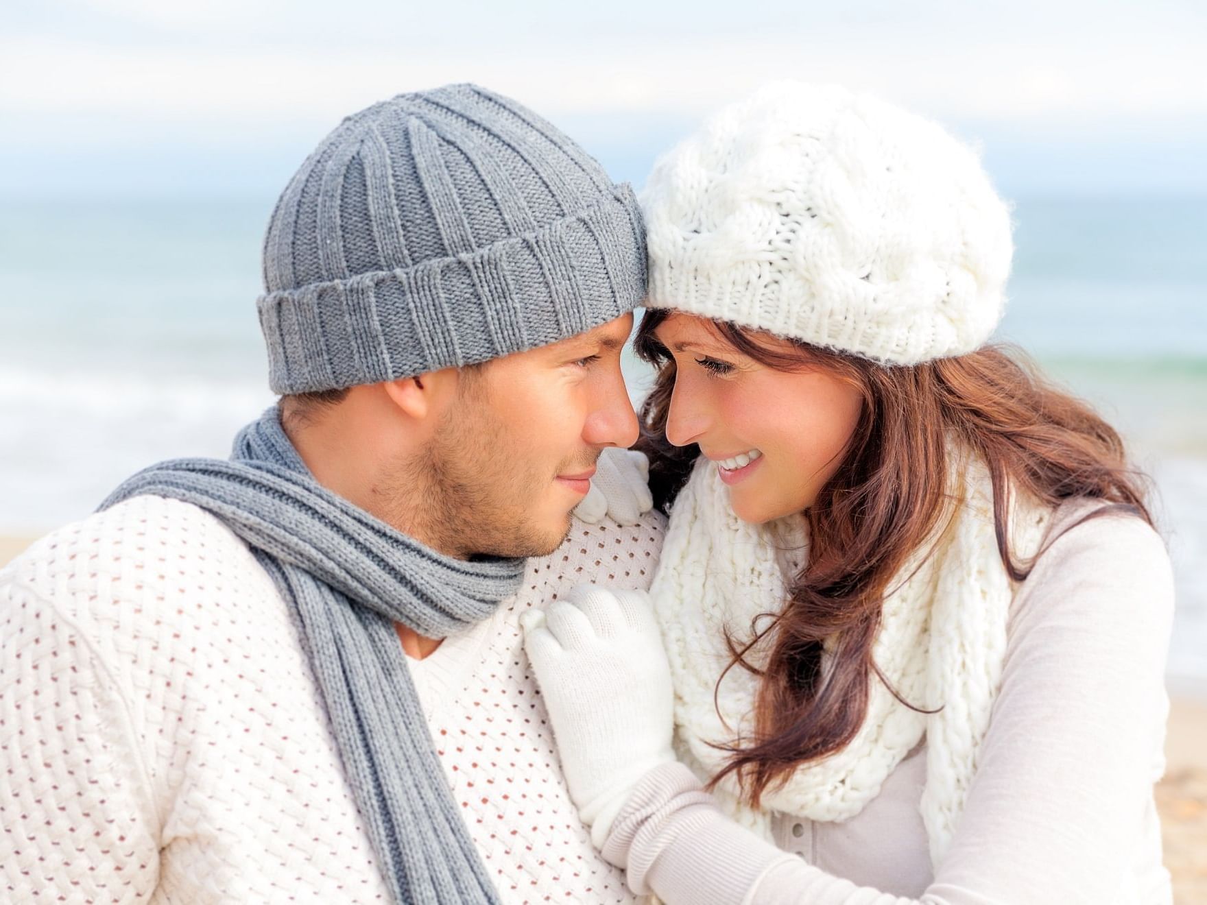 Closeup on Couple posing by the beach at Daydream Island Resort