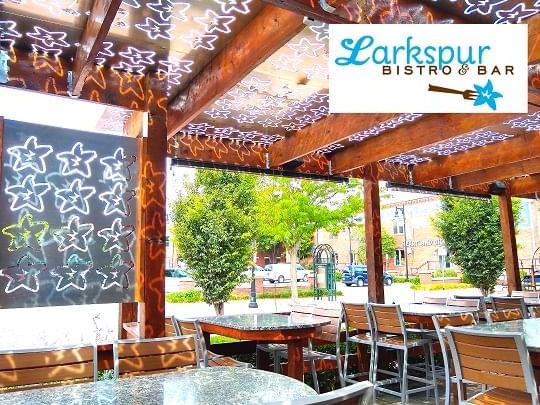 Larkspur Bistro and Bar outdoor patio near Hotel at Old Town