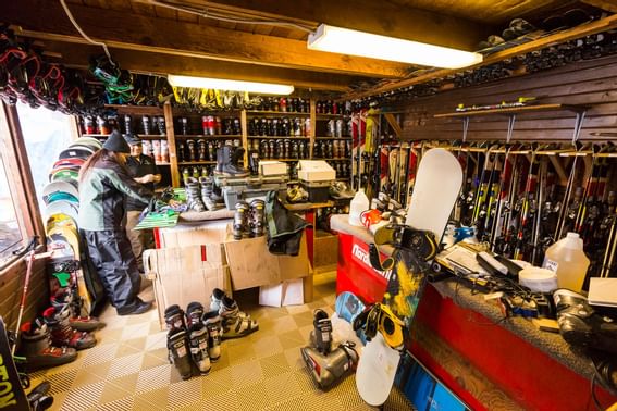 Winter sports accessories rental shop at Granlibakken Tahoe