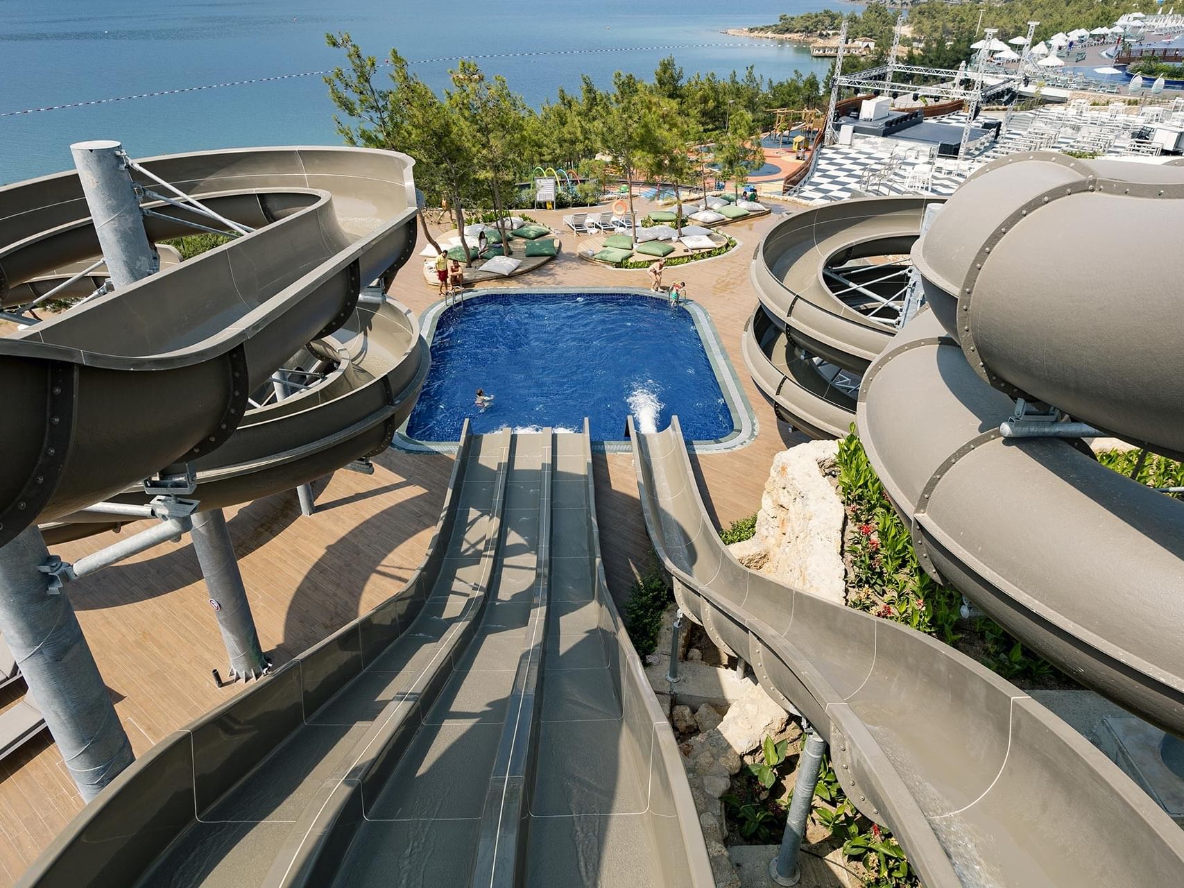 At Titanic Luxury Collection Bodrum, the water park offers a striking view with its pools and slides.