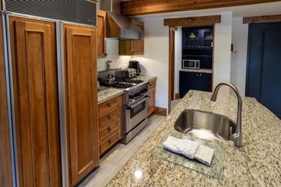 Interior kitchen of a room at the Chateaux Deer Valley
