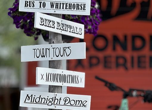 wayfinding Street signs in Dawson City