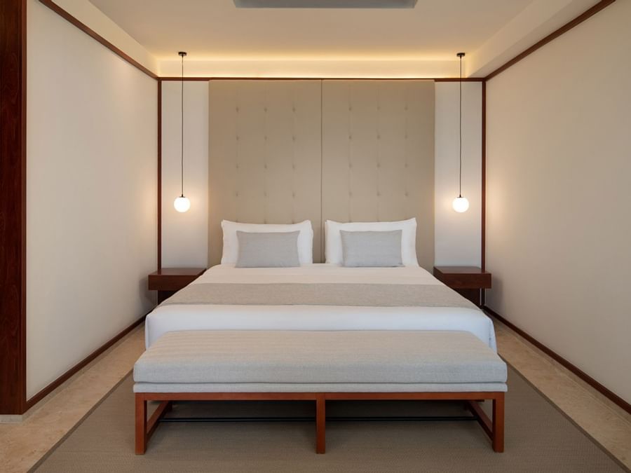 King bed in Fuego suite at Live Aqua Beach Resort Punta Cana