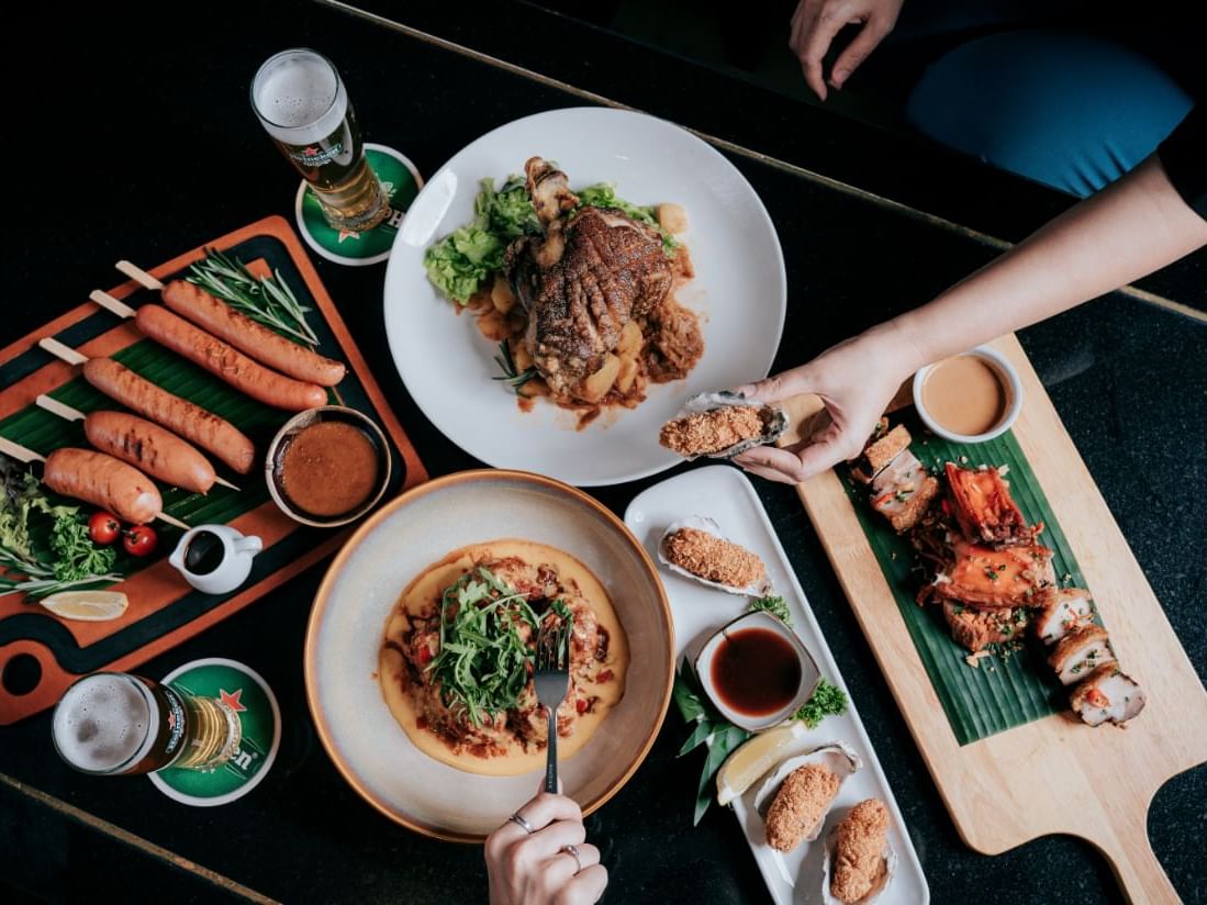 High-angle view of meals served at Chatrium Hotel Royal Lake