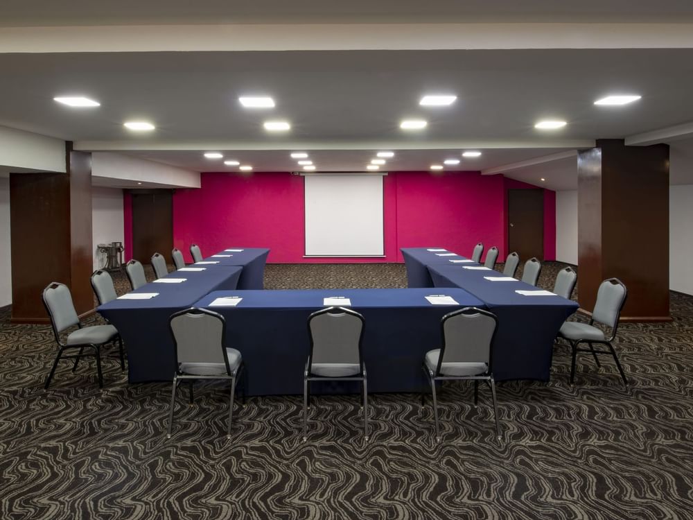 U-shaped meeting room set up in Cervantes at Gamma Hotel