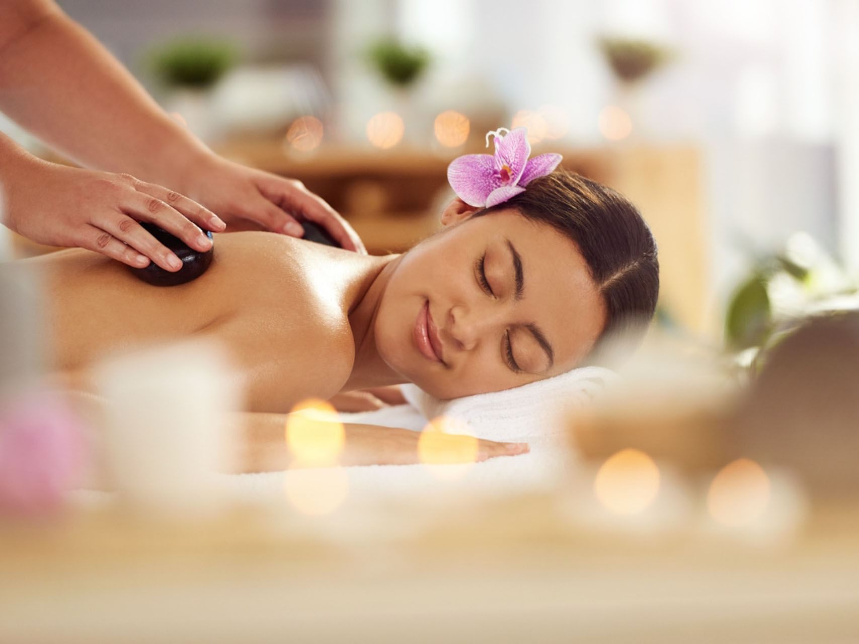 Lady getting Hot Stones treatment, Tanjung Rhu Resort Langkawi