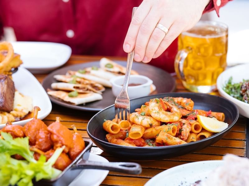 Dishes served in The Merrywell at Crown Metropol Melbourne
