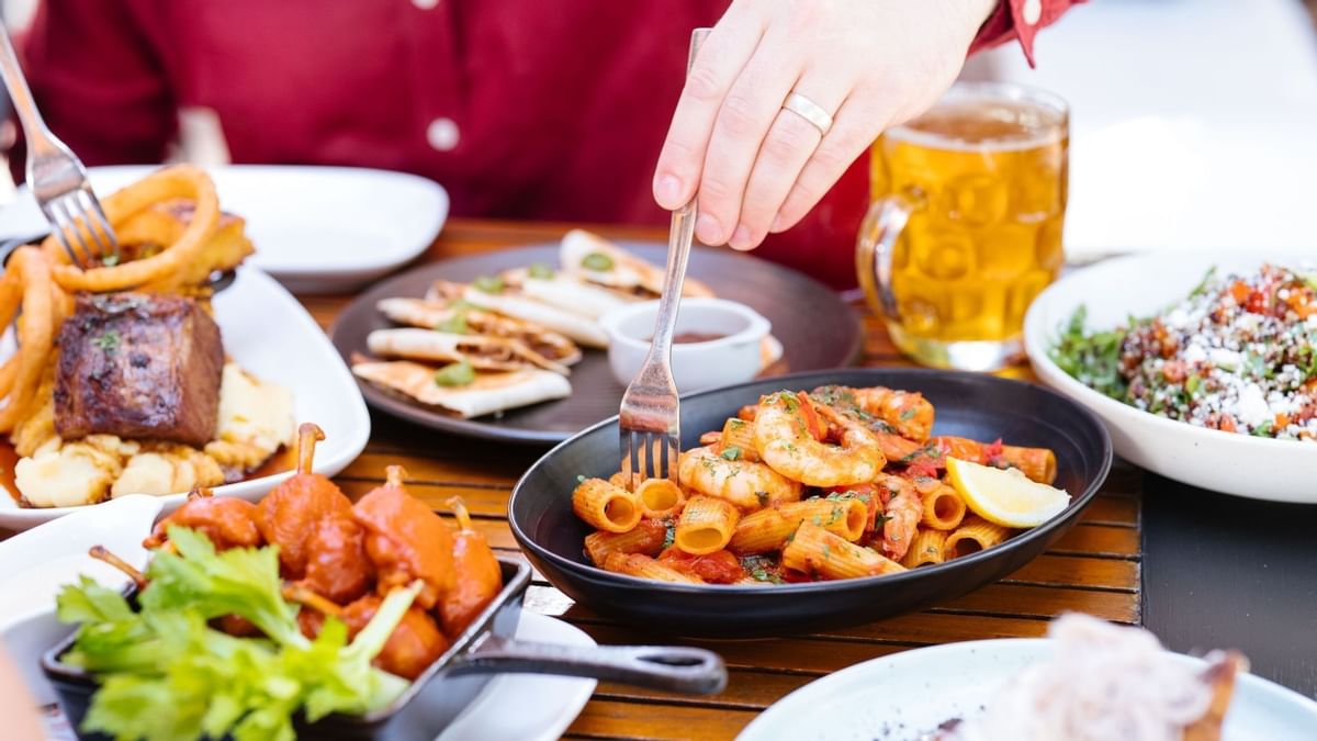 Dishes served in The Merrywell at Crown Metropol Melbourne