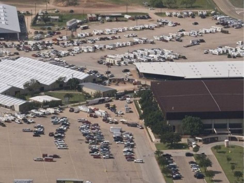 Aerial view of Taylor County Expo near MCM Eleganté Suites