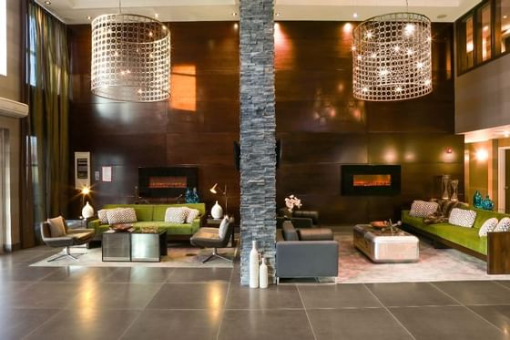 lobby of the sandman hotel close to abbotsford airport
