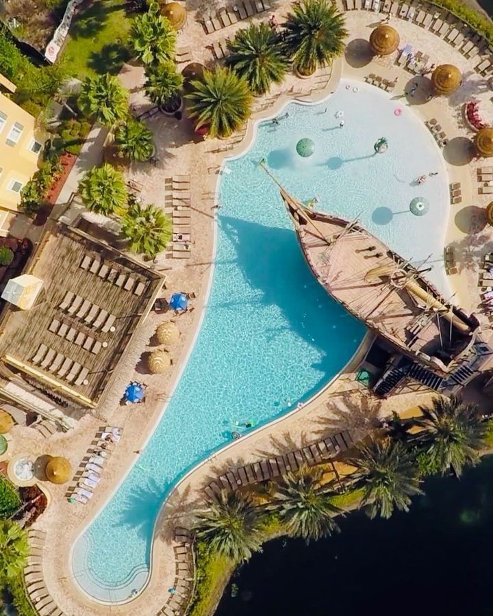 Aerial view of Pirates Plunge of Lake Buena Vista Resort Village and Spa